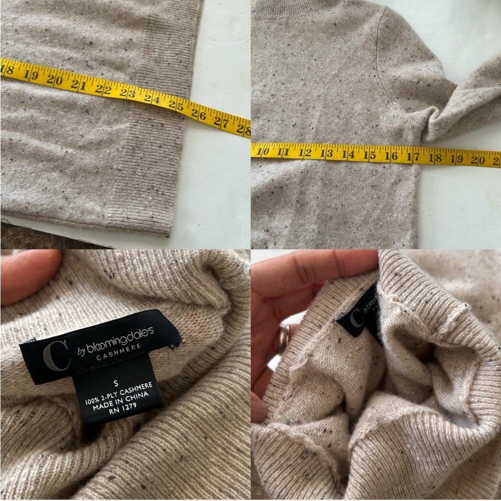 C by Bloomingdale’s 100% 2-ply Cashmere turtleneck sweater small. - Picture 8 of 8